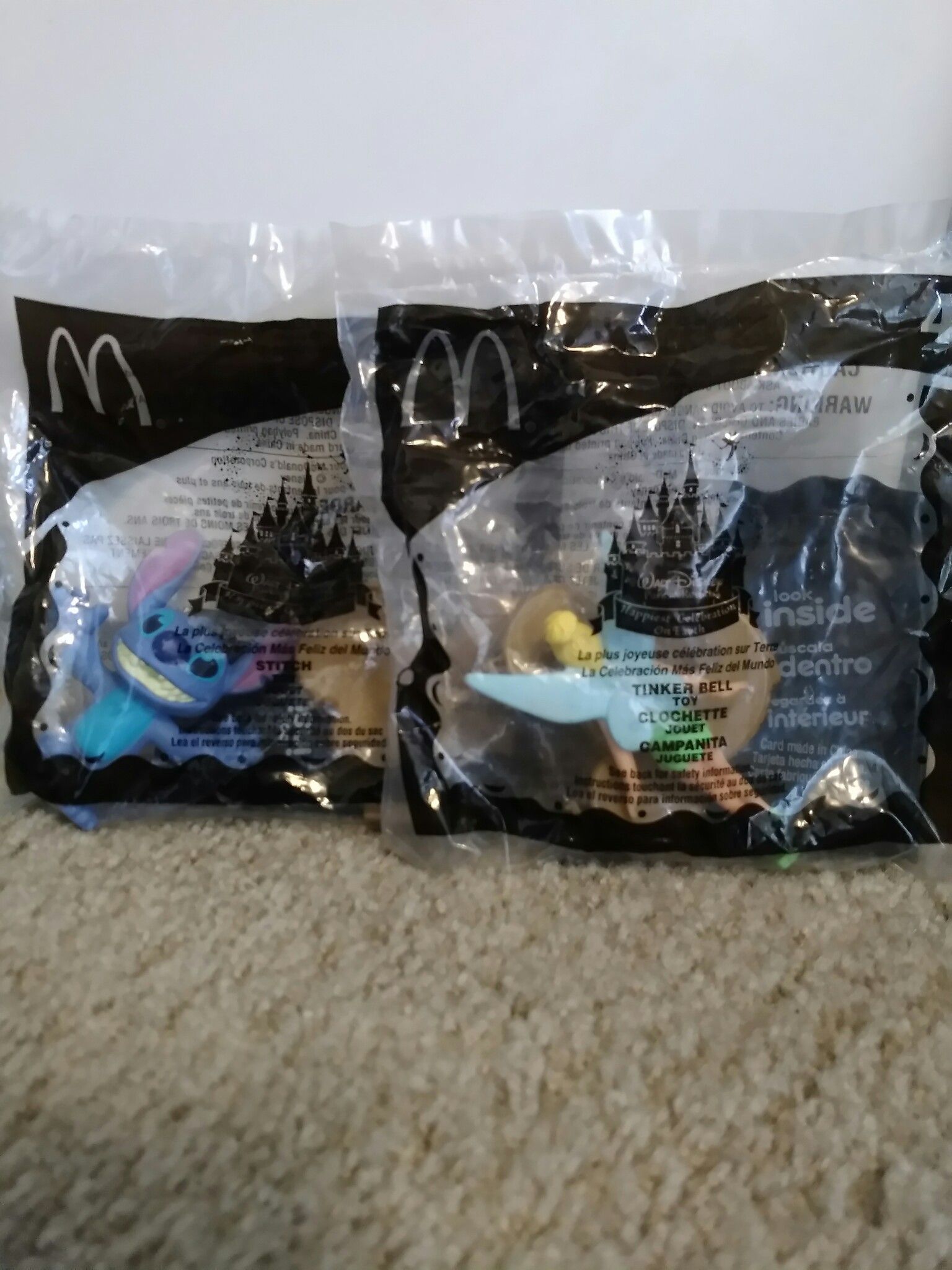 McDonalds Happy Meal Walt Disney Happiest Celebration on Earth Tinker Bell and Stitch