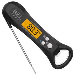 Meat Thermometer, Digital Instant Read Food Thermometer for Cooking and Grilling, Kitchen Gadgets with Backlight & Calibration for Candy, BBQ Grill