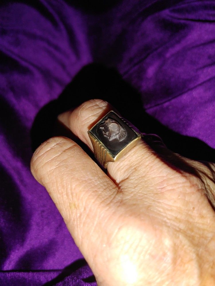 Cameo Styled Spartan Soldier Ring