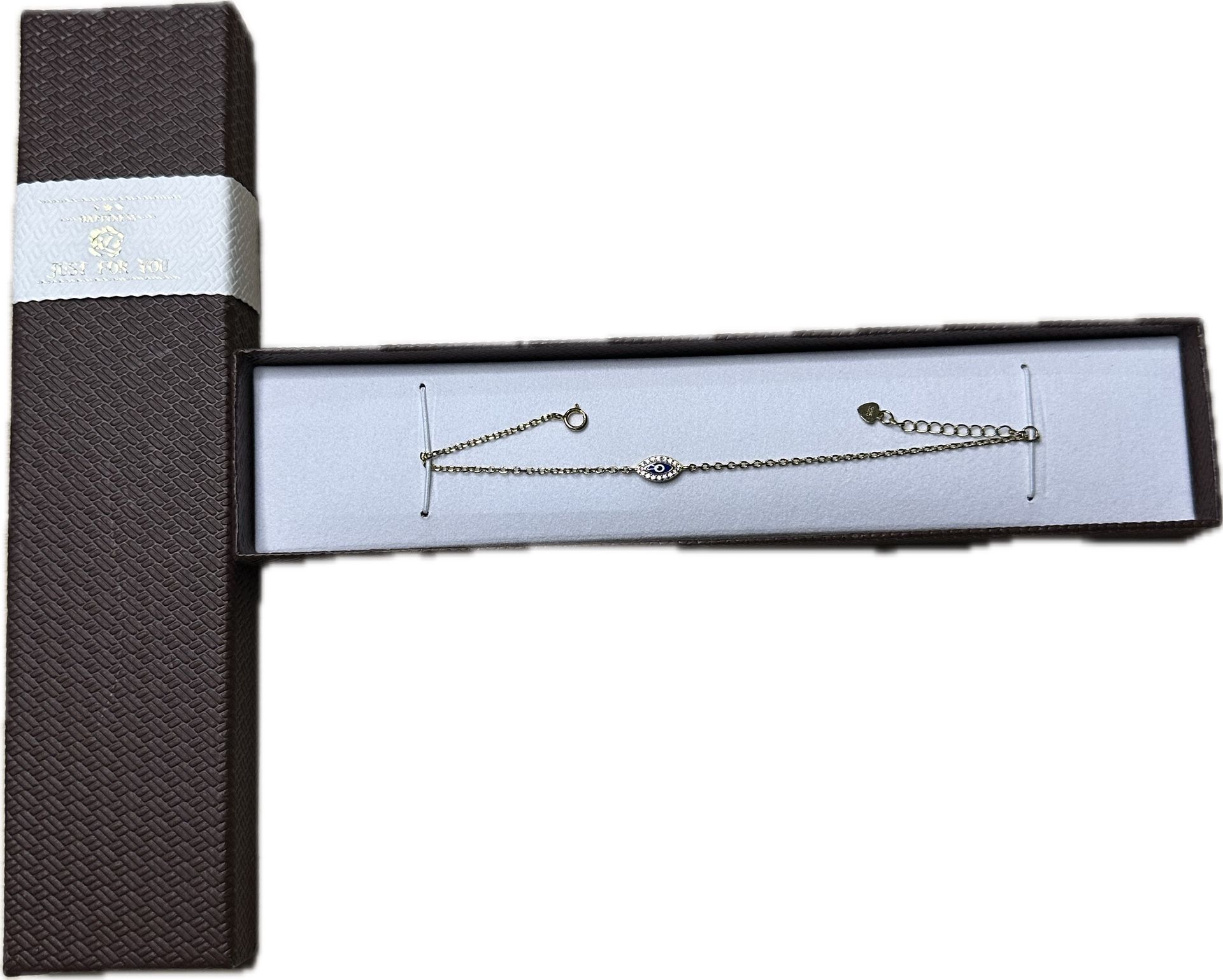 Gold-Plated 925 Evil-Eye Bracelet w/ Gift Box, Adj.