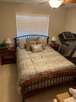 Cherry Wood Queen Bed Frame
