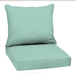 24 in x 24 in, Weather-Proof, Rain-Proof, Fade Resistant Patio Cushion for Chair, Sofa, and Couch Aqua Leala