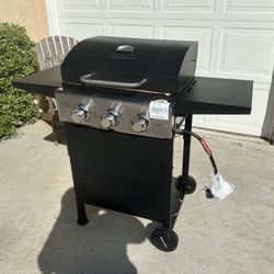 BBQ Propane Gas Grill, Stainless Steel 30,000 BTU