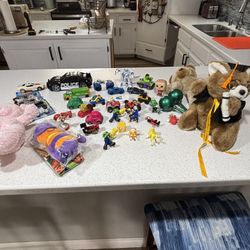 Cars and stuffed animals