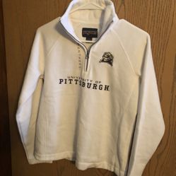 University Pitt Fleeze Sweatshirt, white Size S