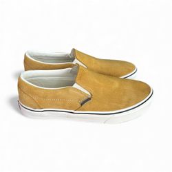 Vans Unisex Classic Low Yellow Golden Suede Slip On Shoes Sz 8.5 Men, Sz 10 Women.