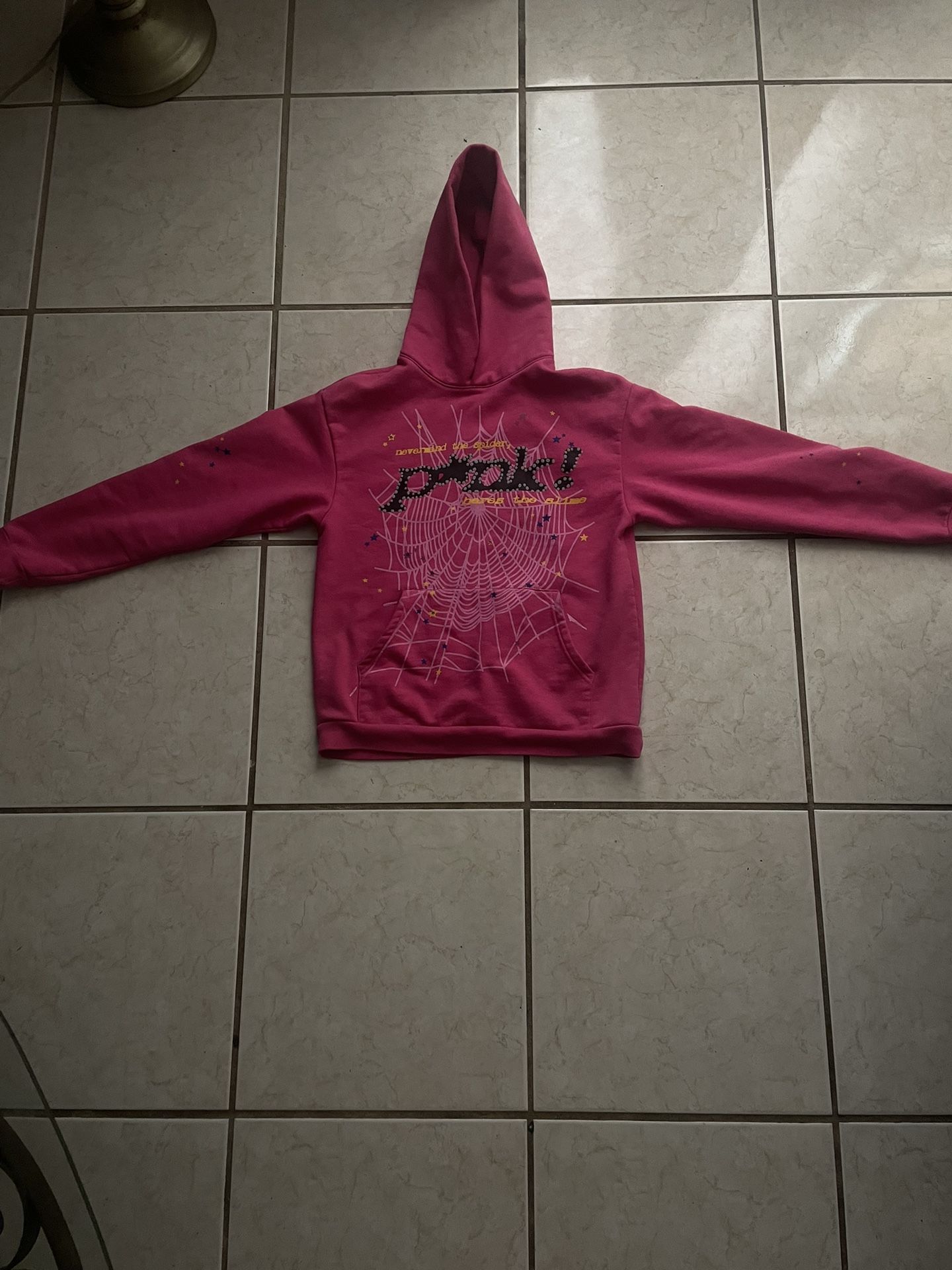 Pink spider, hoodie, size medium