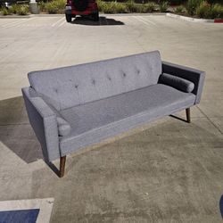 Wide Square Arm Modern Cotton Straight Variable Bed Folding Sofa With Wood Legs