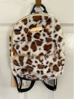 New Jessica Simpson Fuzzy Cheetah Leopard Mini Backpack