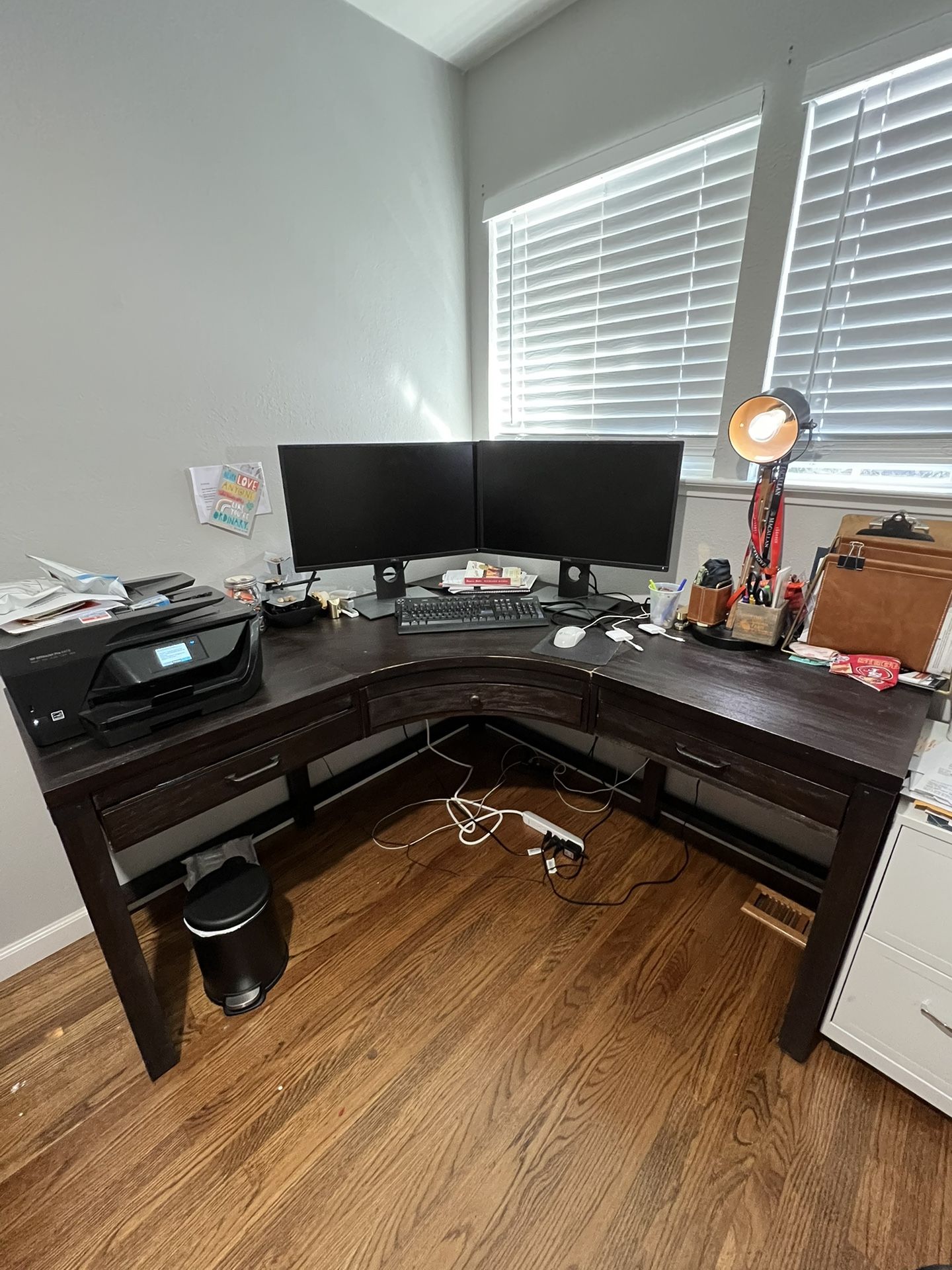 Living Spaces Wooden Corner Desk