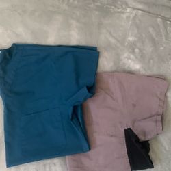 2 Woman Scrub Tops 