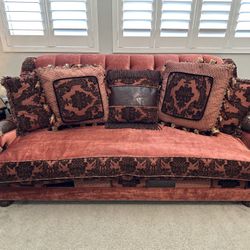 Red Velvet Sofa