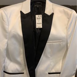 Men’s White Tuxedo Slim -Fit Blazer & Pants Suit