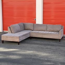 Free Delivery- Z Gallerie Vapor Grey Chaise Daybed Sectional Sofa Couch - Retail $2200