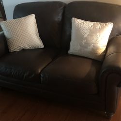  Coach Brown Leather Loveseat – 2 of 3 Matching Set (Barely Used)