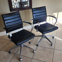 Two Chrome Office Chairs