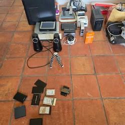 Huge GAMING & Electronics Bulk Lot – Xbox 360 Racing Wheel, PC Towers, Speakers & Tech Gear