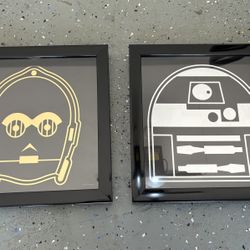 Star Wars C-3PO and R2-D2 Picture.               $15 For Both.         Dimensions 10 x 10.                         Like New