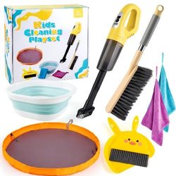 Kids Cleaning Set, Kids Cleaning Toy Set with Working Handheld Vacuum, Toddler Cleaning Set, Pretend Play House Cleaning Set, Toddlers Cleaning Toys f