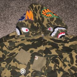 Bape Full Zip Camo Shark Hoodie