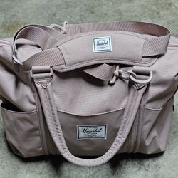 Herschel Diaper Bag – Tan w/ Pinstripe Interior – Excellent Condition