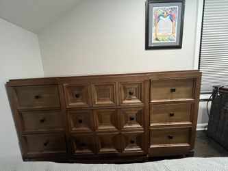 Solid Wood Dresser by Walter E. Smithe w/ Drop-Front Drawer