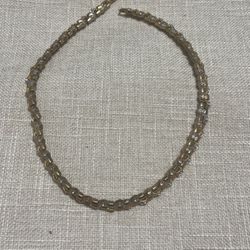 Gold And Faux Diamond Necklace