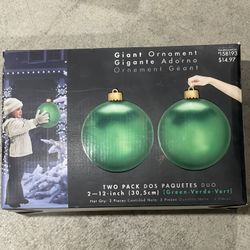 Giant Ornament 2 Pack 12” Each Green-Inflatable-NEW