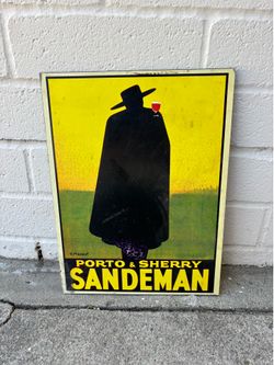 Vintage reproduction print of the "Porto & Sherry Sandeman" advertisement poster designed by George Massiot