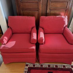 Henredon Red Chairs In Excellent Condition. $300.