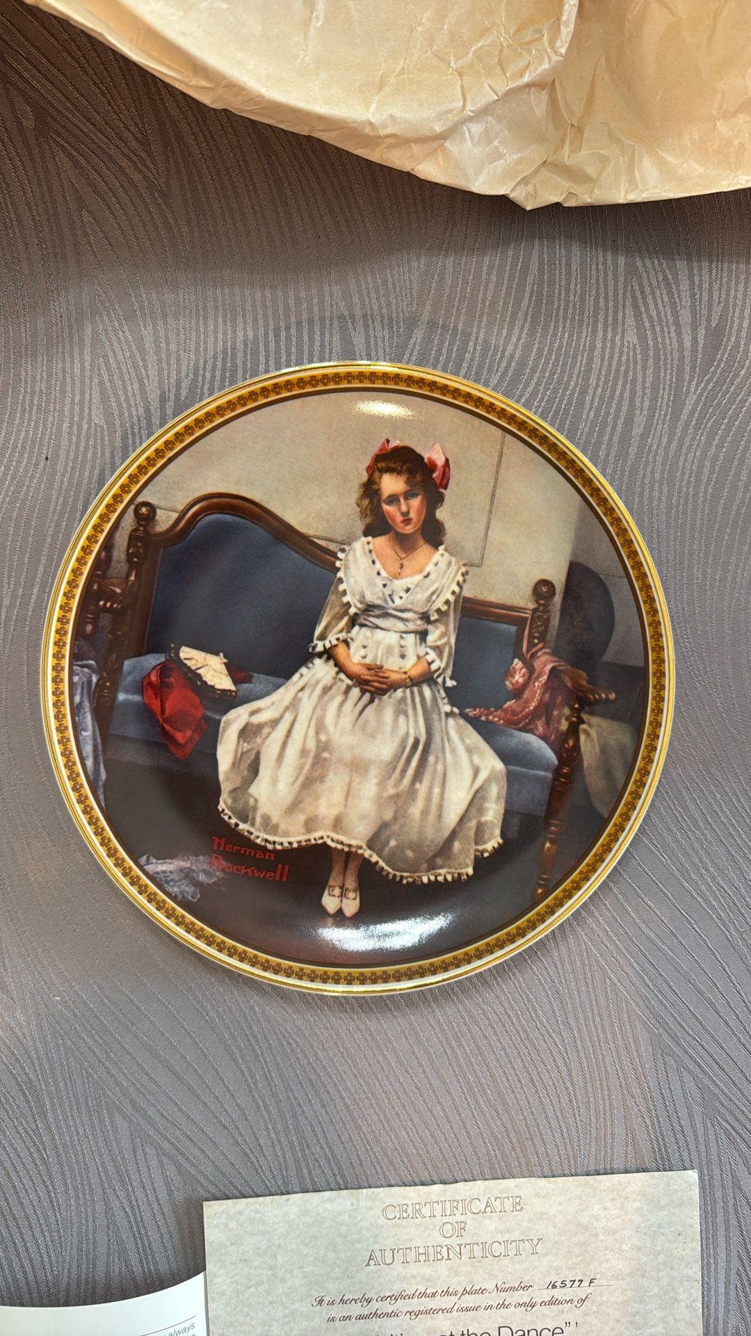 Norman Rockwell Waiting At The Dance With Certificate