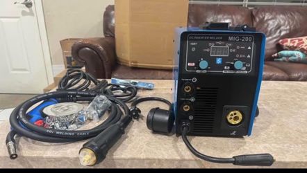 200A 4-in-1 MIG Welder 110V/220V, Gas & Gasless Flux Core Welding Machine, Lift TIG/Stick/MMA Welder, Synergic Control, Large Digital Display, IGBT In