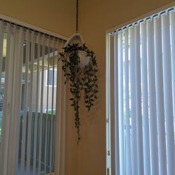 beautiful ceiling pot, with artificial plant