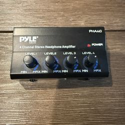 Pyle PHA40 4-Channel Stereo Headphone Amplifier - 1/4" Connectors & Extras