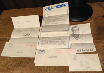 4X JONATHAN GREEN WTMJ WZUU RADIO ANNOUNCER MILWAUKEE SIGNED LETTERS