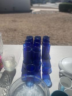 Blue drinking glasses
