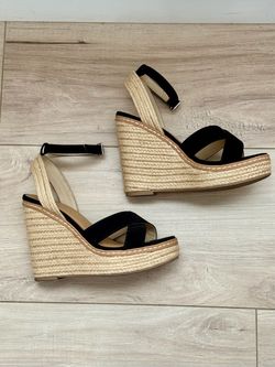 Black Wedge Sandals size 7