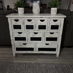 Distressed White 9-Drawer Sideboard/Chest