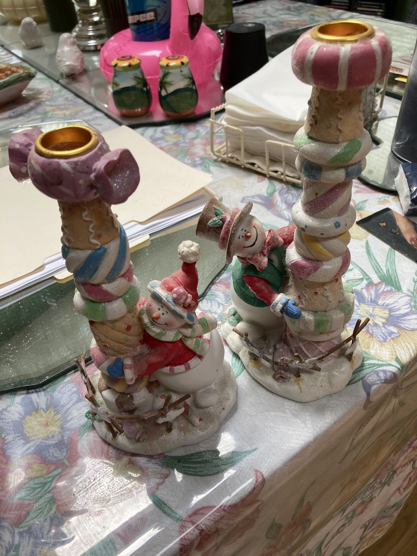 Snowman Candle Holders