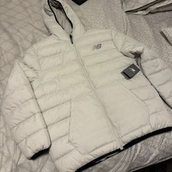New Balance White Puffer