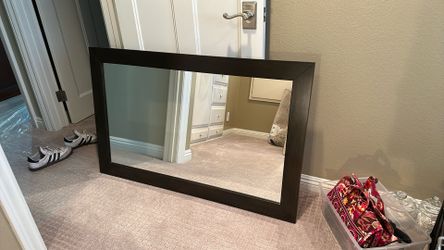 Dark Wood Frame Mirror