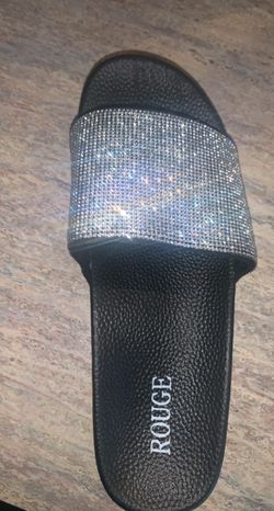 Bling Rhinestone Platform Slide Sandal