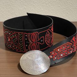 Stunning embellished leather belt