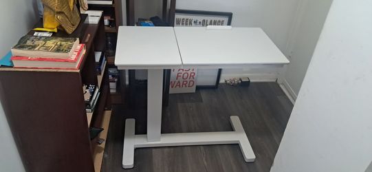 White Height-Adjustable Standing Desk