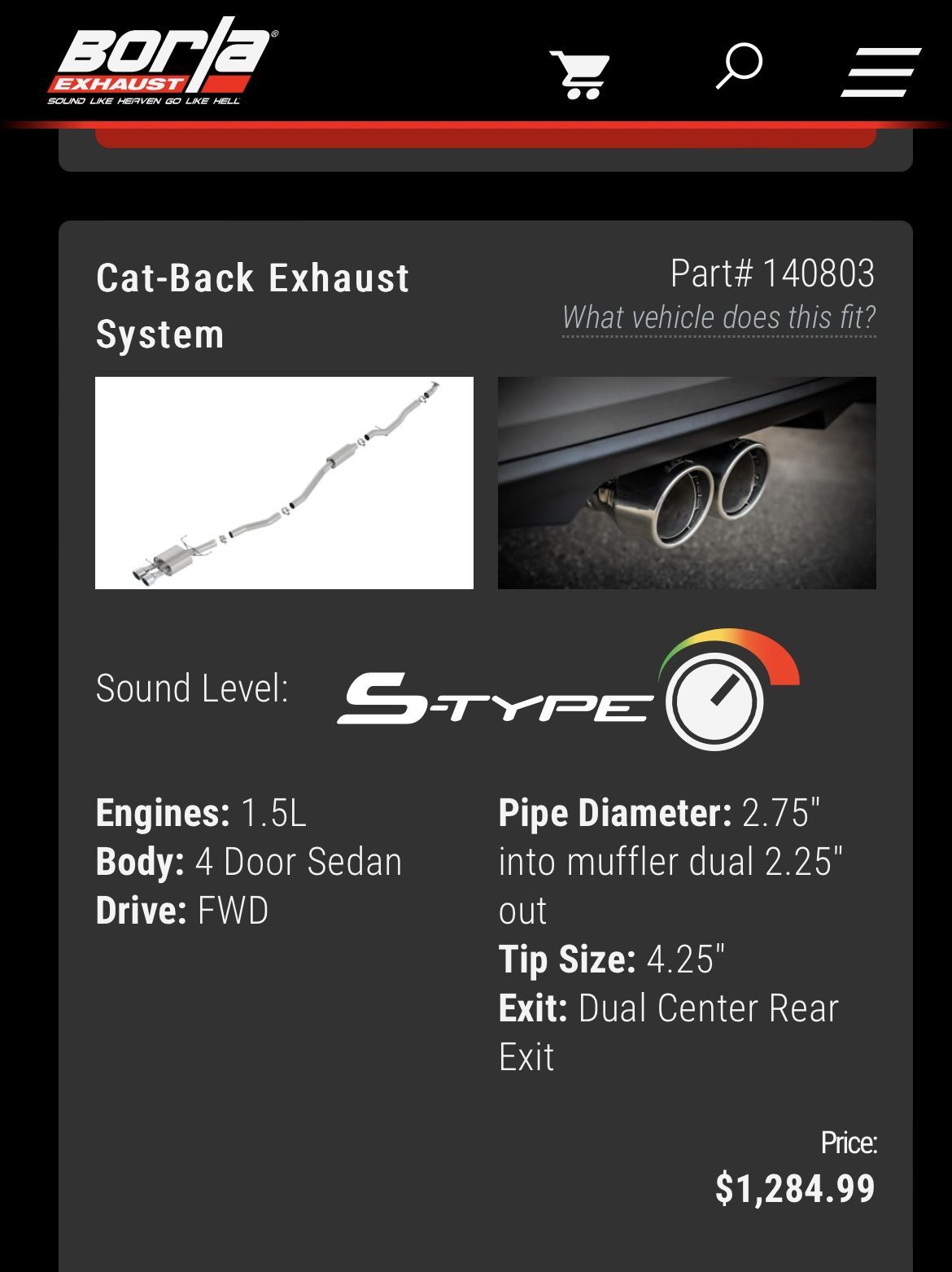 Borla S-Type Exhaust For Civic