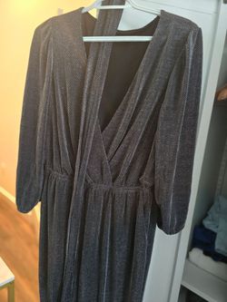 INC Metallic Shimmer Wrap-Style Jumpsuit