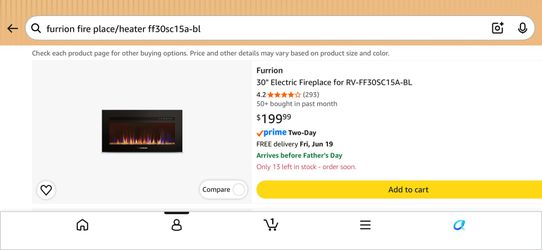 RV Furrion fireplace/heater