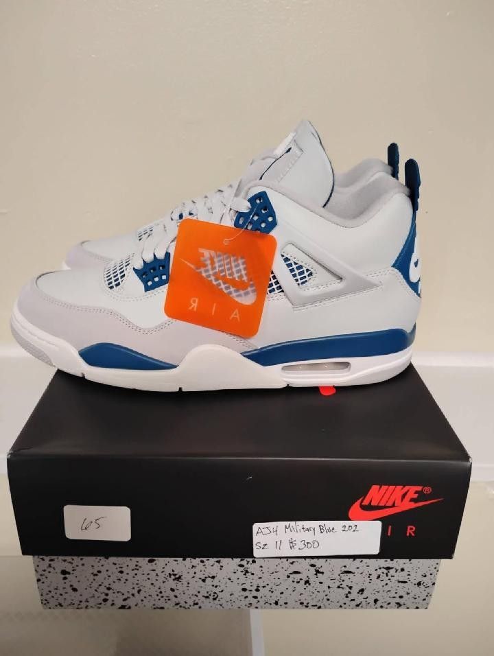 Deadstock Jordan Retro 4 Military Blue Sz11 Comes With Original Receipt