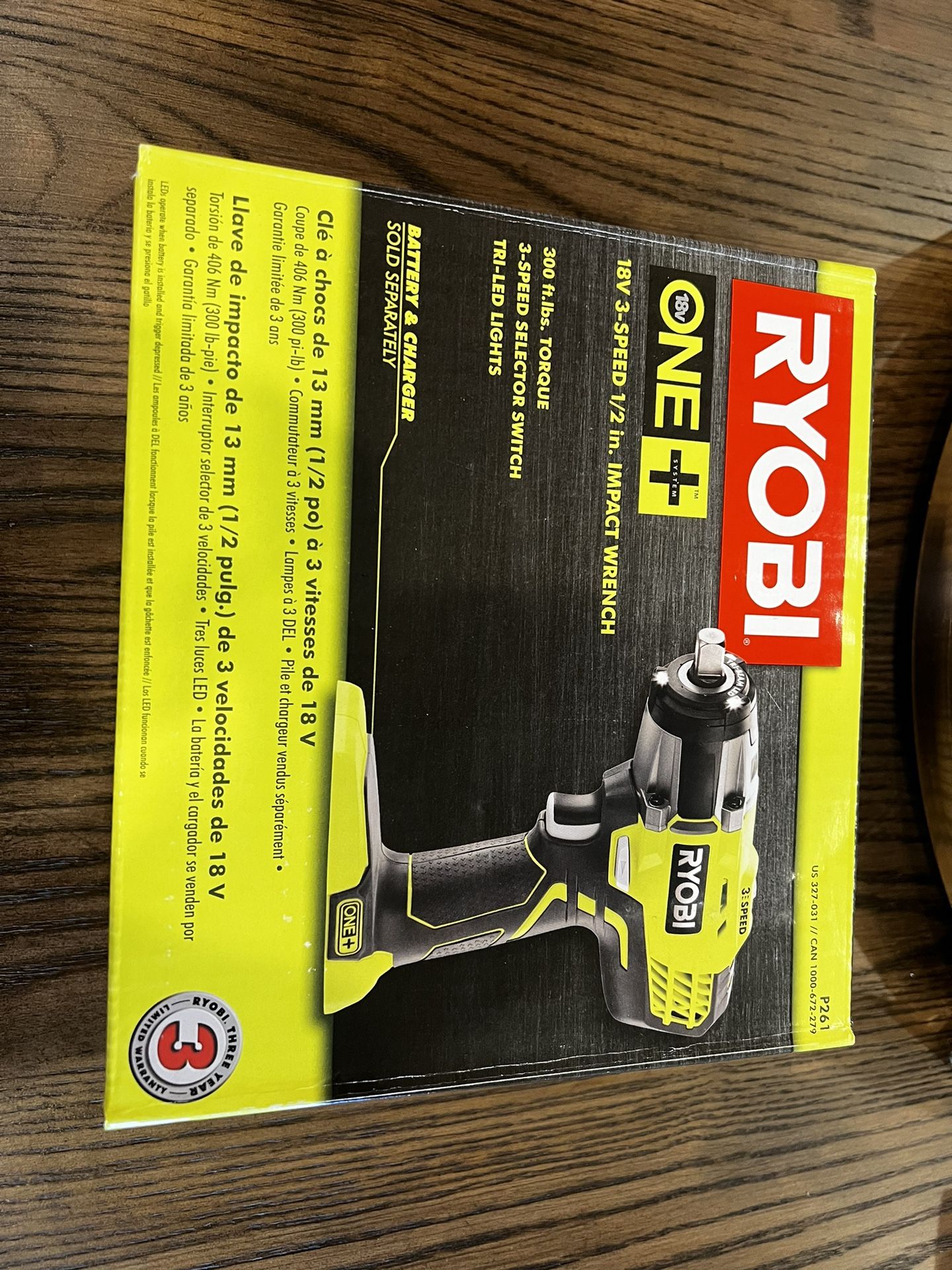 Ryobi ONE+ 18V Cordless 3-Speed 1/2 in. Impact Wrench (Tool-Only)