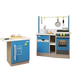 Little Tikes Real Wood Classic Cook’s Kitchen w/ Island & 12+ Accessories 2-in 1